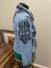 Load image into Gallery viewer, XL Blue Western Show Shirt