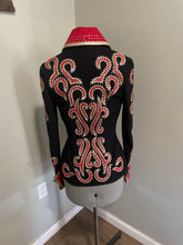 Load image into Gallery viewer, S Black Red Gold Western Show Shirt