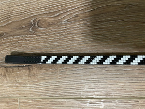 Black Grewal Browband with Black and White Beads