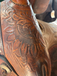 16” Hereford Western Saddle With Sunflower Tooling