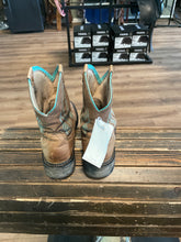 Load image into Gallery viewer, Tan and Teal Ariat Fat Baby Boots