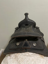 Load image into Gallery viewer, 10” Black Child’s Synthetic Western Saddle