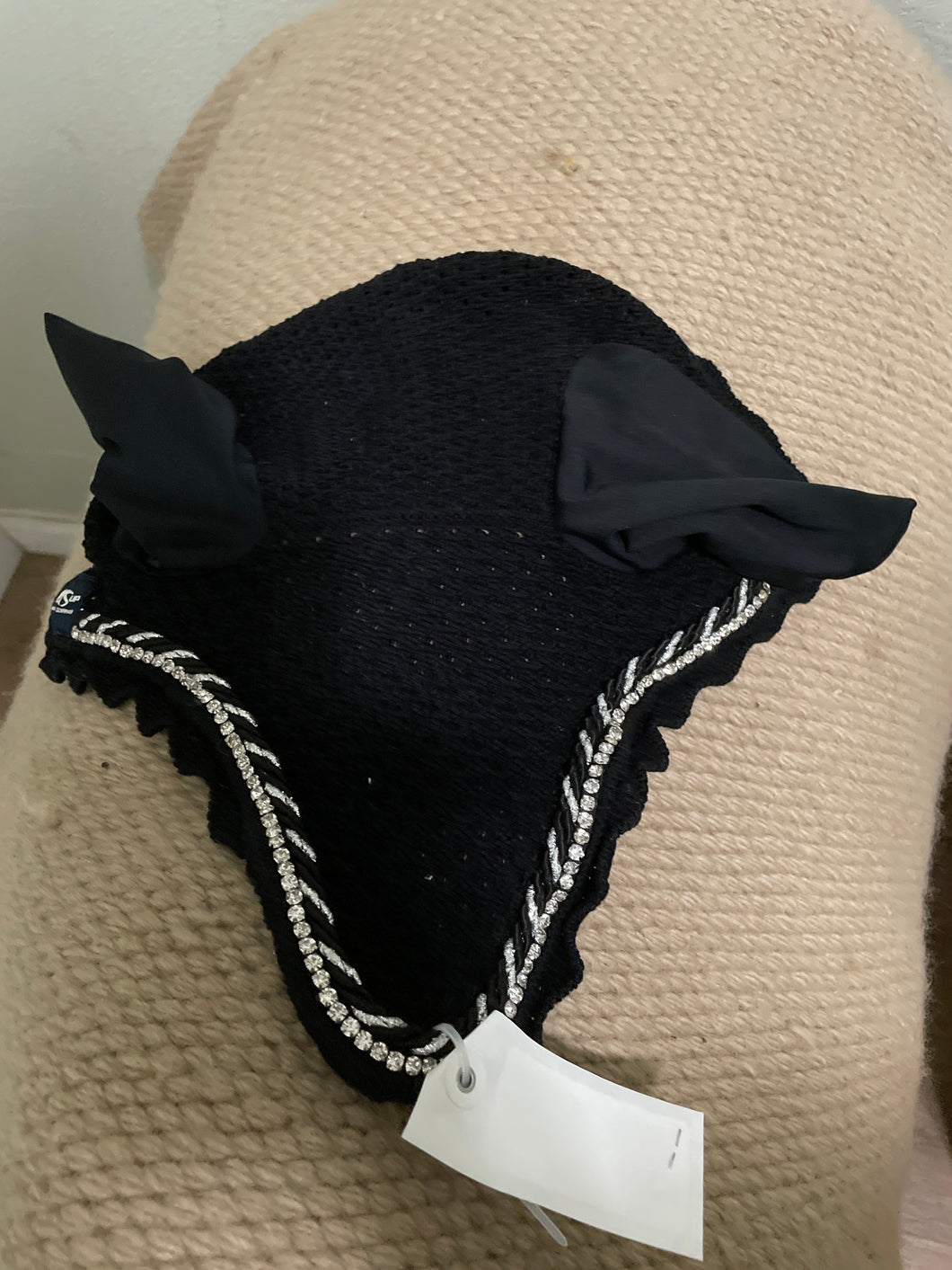 Anna Scarpati Black Bling Ear Bonnet