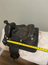 Load image into Gallery viewer, 10” Black Child’s Synthetic Western Saddle
