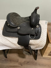 Load image into Gallery viewer, 10” Black Child’s Synthetic Western Saddle