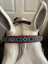 Load image into Gallery viewer, Brown Bitless Bridle with Beaded Brow and Nose