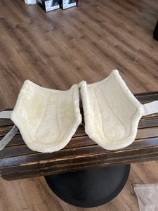 XL White Hufglocken Patent Fleece Tendon Boots