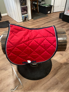 Red Fouganza English Jump Saddle Pad