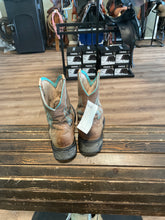 Load image into Gallery viewer, Tan and Teal Ariat Fat Baby Boots
