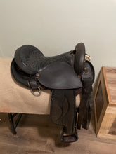 Load image into Gallery viewer, 16” Dark Brown Synthetic Endurance Saddle