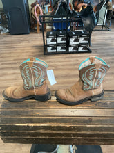 Load image into Gallery viewer, Tan and Teal Ariat Fat Baby Boots